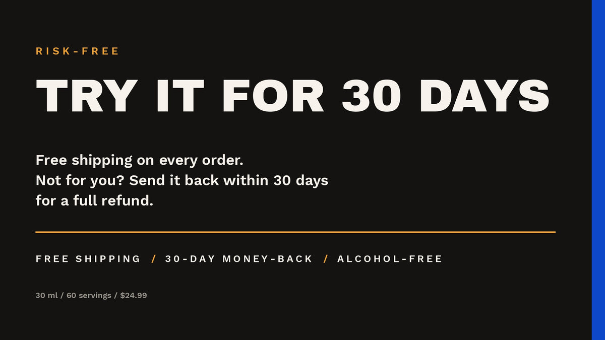 Try it for 30 days: free shipping on every order, send it back within 30 days for a full refund