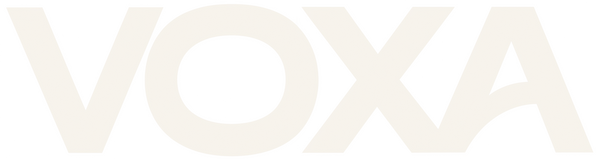 VOXA wordmark in warm white